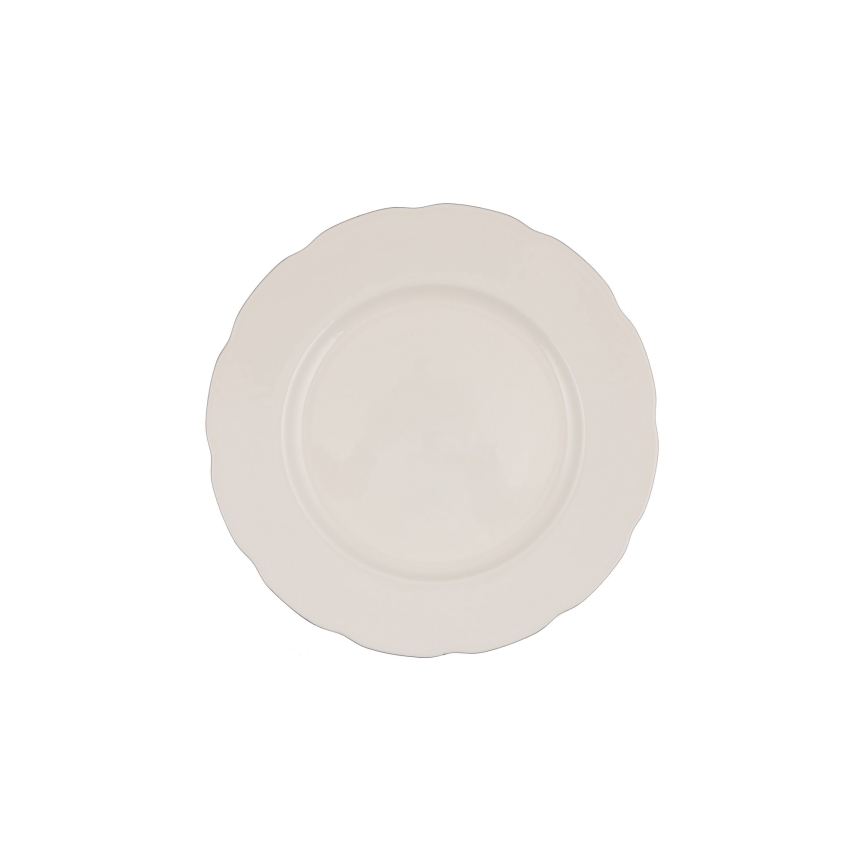 Σετ πιάτων 54 τεμαχίων από πορσελάνη — λευκό/ασημί/ελεφαντόδοντο