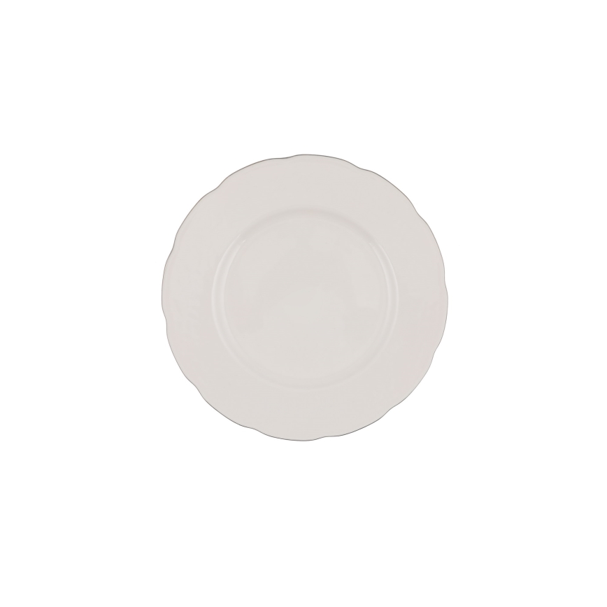 Σετ πιάτων 54 τεμαχίων από πορσελάνη — λευκό/ασημί/ελεφαντόδοντο