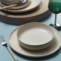 Σετ πιάτων 8 τεμαχίων, μπεζ πορσελάνη