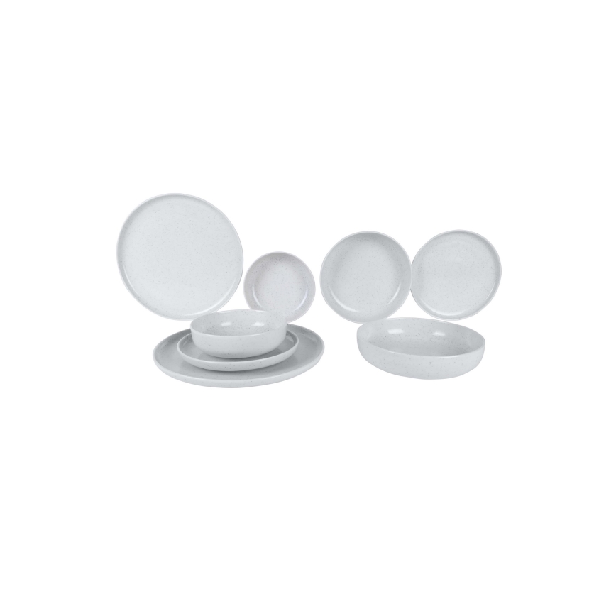 Σετ πιάτων 8 τεμαχίων, μπεζ πορσελάνη