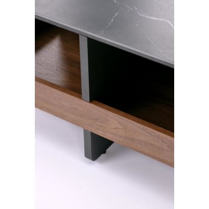 Σετ τραπεζάκι σαλονιού KORO 70x70 cm + 2x σκαμπό μαύρο/καφέ