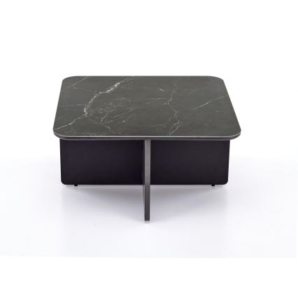 Σετ τραπεζάκι σαλονιού KORO 70x70 cm + 2x σκαμπό μαύρο/καφέ