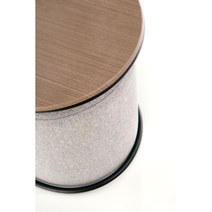 ΣΕΤ Τραπεζάκι σαλονιού NILDO 90x45 cm + 2x σκαμπό καφέ/γκρι