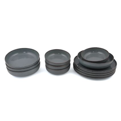 Σετ τραπεζαρίας 12 τεμ. γκρι/πορσελάνη