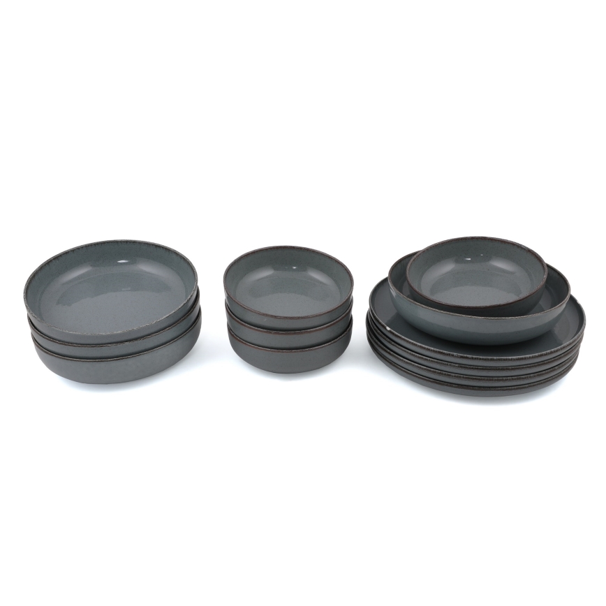 Σετ τραπεζαρίας 12 τεμ. γκρι/πορσελάνη