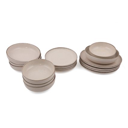 Σετ τραπεζαρίας 16 τεμ. μπεζ/πορσελάνη