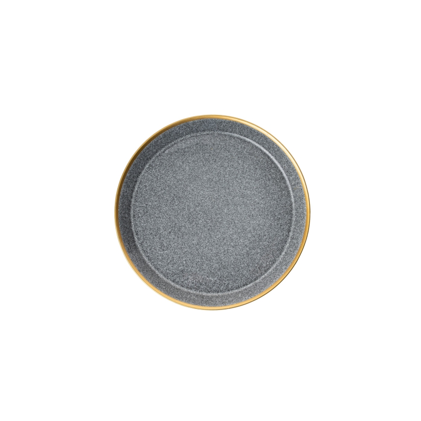 Σετ τραπεζαρίας 16 τεμαχίων, ανθρακί/χρυσό/πορσελάνη