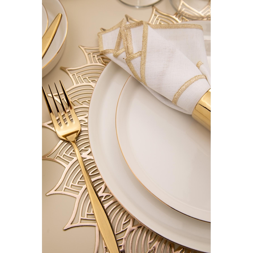 Σετ τραπεζαρίας 26 τεμ. λευκό/χρυσό/πορσελάνη