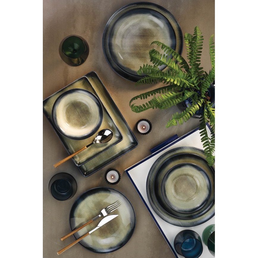 Σετ τραπεζαρίας 26 τεμ., μπλε/καφέ, πορσελάνη