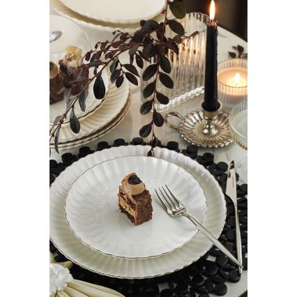 Σετ τραπεζαρίας 27 τεμ. λευκό/ασημί/πορσελάνη