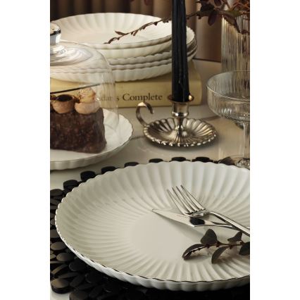 Σετ τραπεζαρίας 27 τεμ. λευκό/ασημί/πορσελάνη