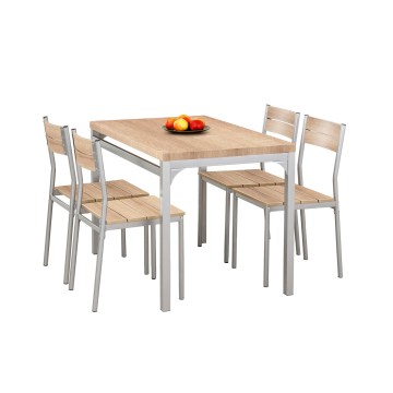 Σετ τραπεζαρίας MALCOLM 110x70 cm μέταλλο/δρυς Sonoma