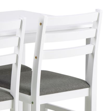 Σετ τραπεζαρίας: τραπέζι και 4 καρέκλες EMILY, λευκό