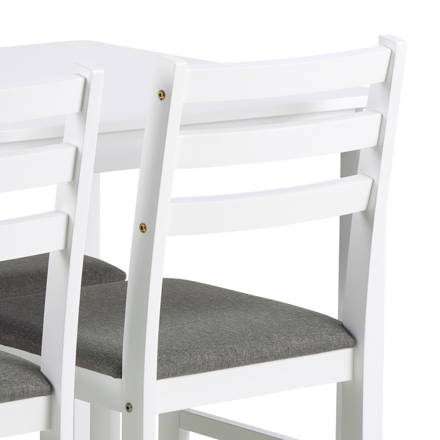 Σετ τραπεζαρίας: τραπέζι και 4 καρέκλες EMILY, λευκό