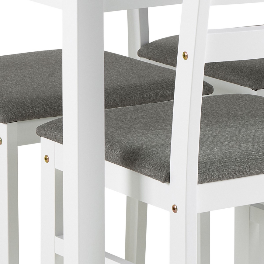 Σετ τραπεζαρίας: τραπέζι και 4 καρέκλες EMILY, λευκό