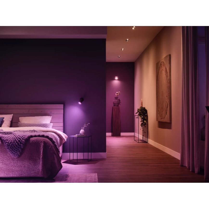 Βασικό σετ Philips Hue WHITE AND COLOR AMBIANCE 3xGU10/4,2W 2000-6500K + Hue bridge και διακόπτης ρύθμισης φωτεινότητας