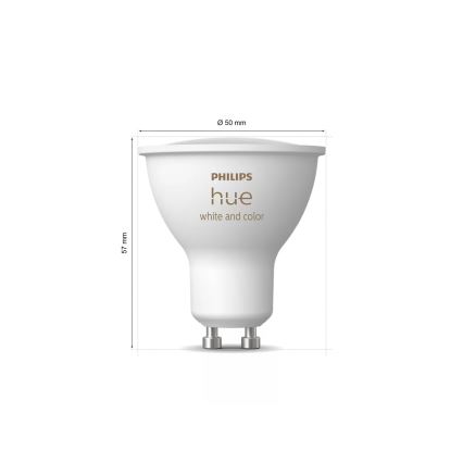 Βασικό σετ Philips Hue WHITE AND COLOR AMBIANCE 3xGU10/4,2W 2000-6500K + Hue bridge και διακόπτης ρύθμισης φωτεινότητας