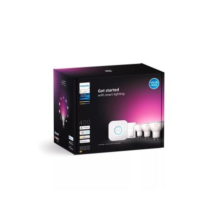 Σετ εκκίνησης Philips Hue WHITE AND COLOR AMBIANCE 3xGU10/4,2W/230V 2000-6500K + Hue Bridge και Dimmer Switch
