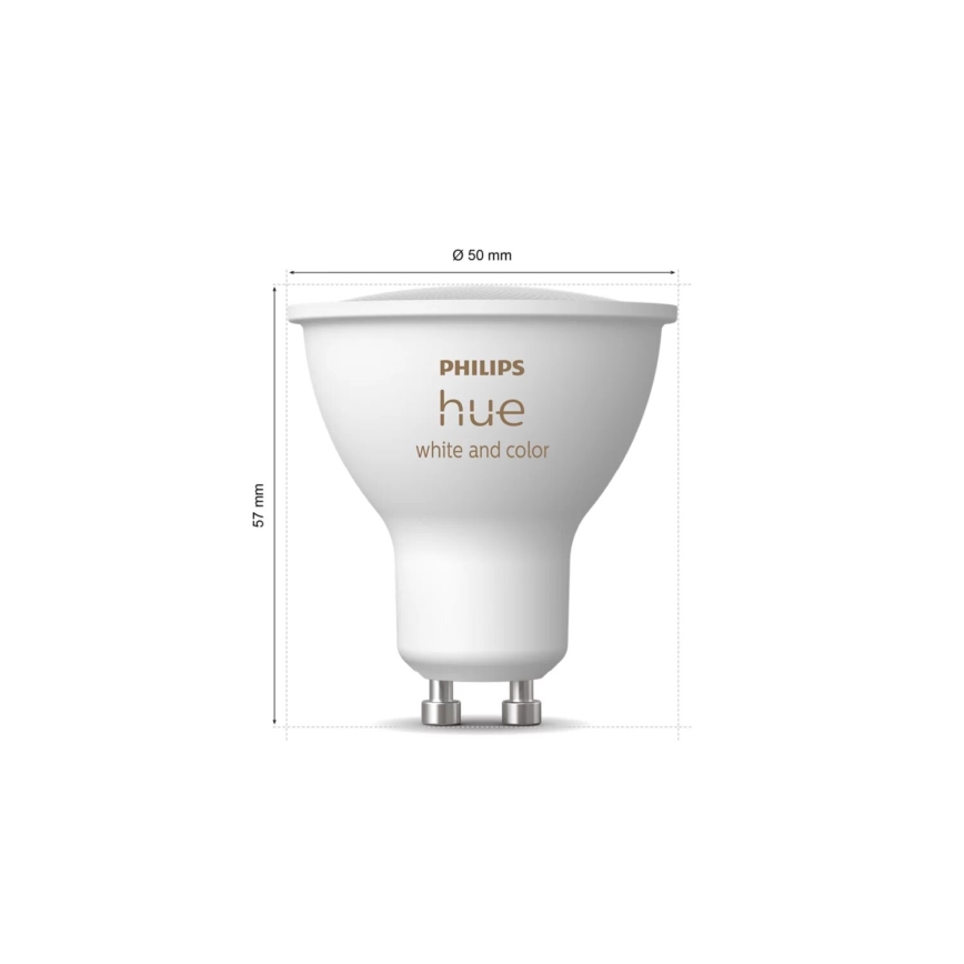 Σετ εκκίνησης Philips Hue WHITE AND COLOR AMBIANCE 3xGU10/4,2W/230V 2000-6500K + Hue Bridge και Dimmer Switch