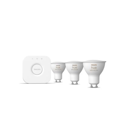 Σετ εκκίνησης Philips Hue WHITE AND COLOR AMBIANCE 3xGU10/4,2W/230V 2200-6500K + Hue bridge