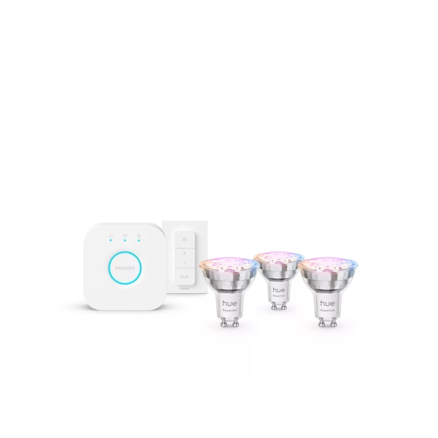 Βασικό σετ Philips Hue White And Color Ambiance Essential 3xGU10/4,7W/230V 2200-6500K + Hue bridge