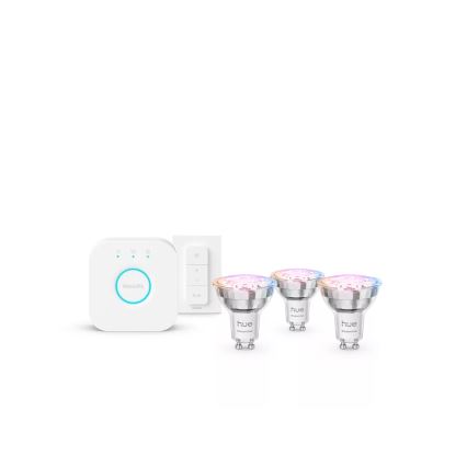 Σετ εκκίνησης Philips Hue White And Color Ambiance Essential 3xGU10/4,7W/230V 2200-6500K + συσκευή σύνδεσης