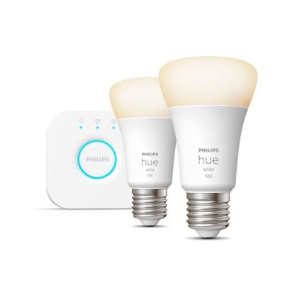 Σετ εκκίνησης Philips Hue WHITE 2xE27/9,5W 2700K + Hue bridge