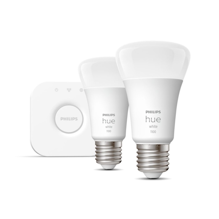 Σετ εκκίνησης Philips Hue WHITE 2xE27/9,5W 2700K + Hue bridge