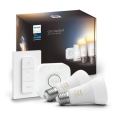 Σετ εκκίνησης Philips Hue WHITE AMBIANCE 2xE27/8W/230V + Hue Bridge και διακόπτης dimmer