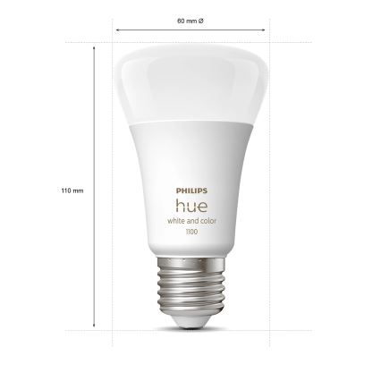 Σετ εκκίνησης Philips Hue WHITE AND COLOR AMBIANCE 2xE27/9W/230V 2200-6500K + έξυπνη πρίζα, Hue bridge και διακόπτης ρύθμισης φωτεινότητας