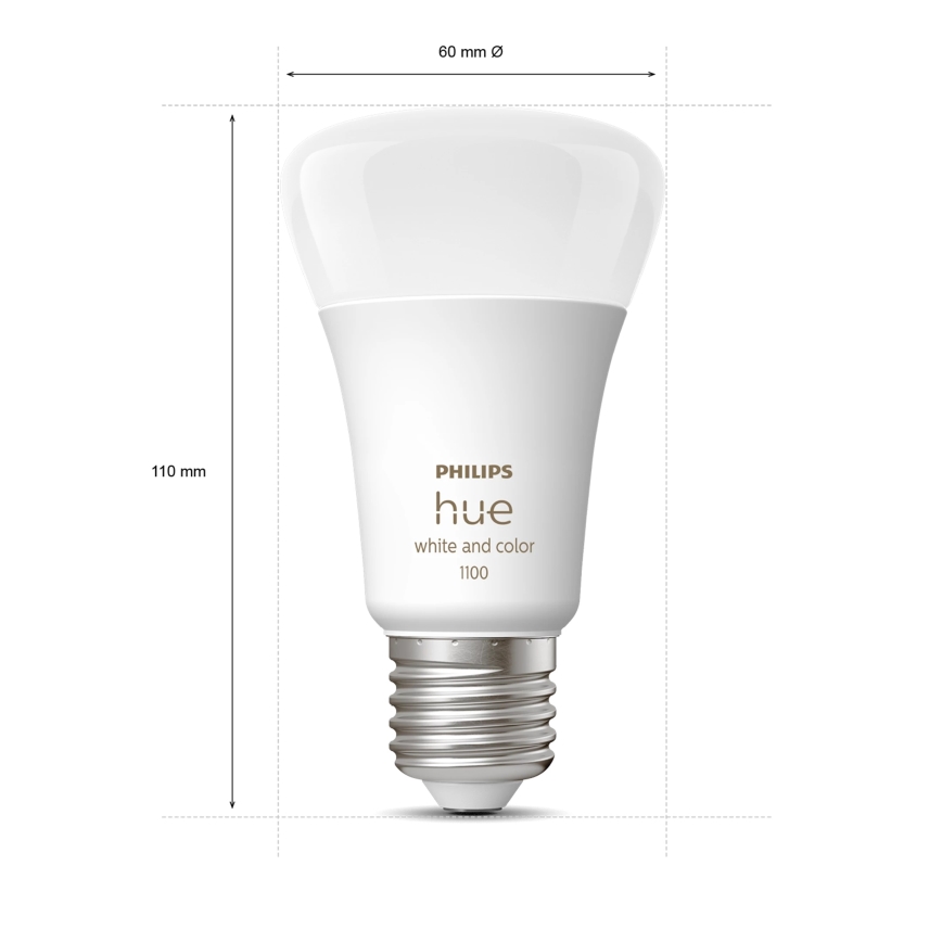 Σετ εκκίνησης Philips Hue WHITE AND COLOR AMBIANCE 2xE27/9W/230V 2200-6500K + έξυπνη πρίζα, Hue bridge και διακόπτης ρύθμισης φωτεινότητας