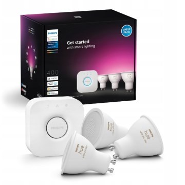 Σετ εκκίνησης Philips Hue WHITE AND COLOR AMBIANCE 3xGU10/4,2W/230V 2200-6500K + Hue bridge