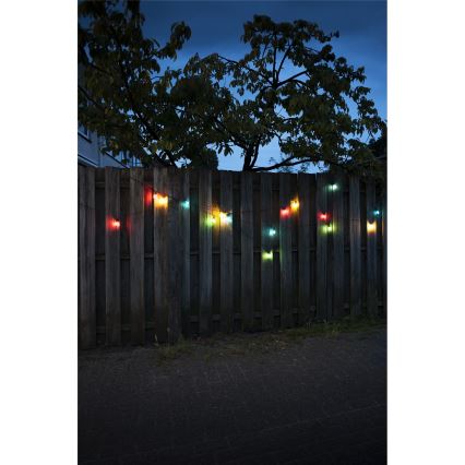 Επεκτάσιμη LED εξωτερική γιρλάντα CONE FILAMENT 20xE10 14m πολύχρωμη/θερμό λευκό IP44, Κατασκευασμένο στην ΕΕ