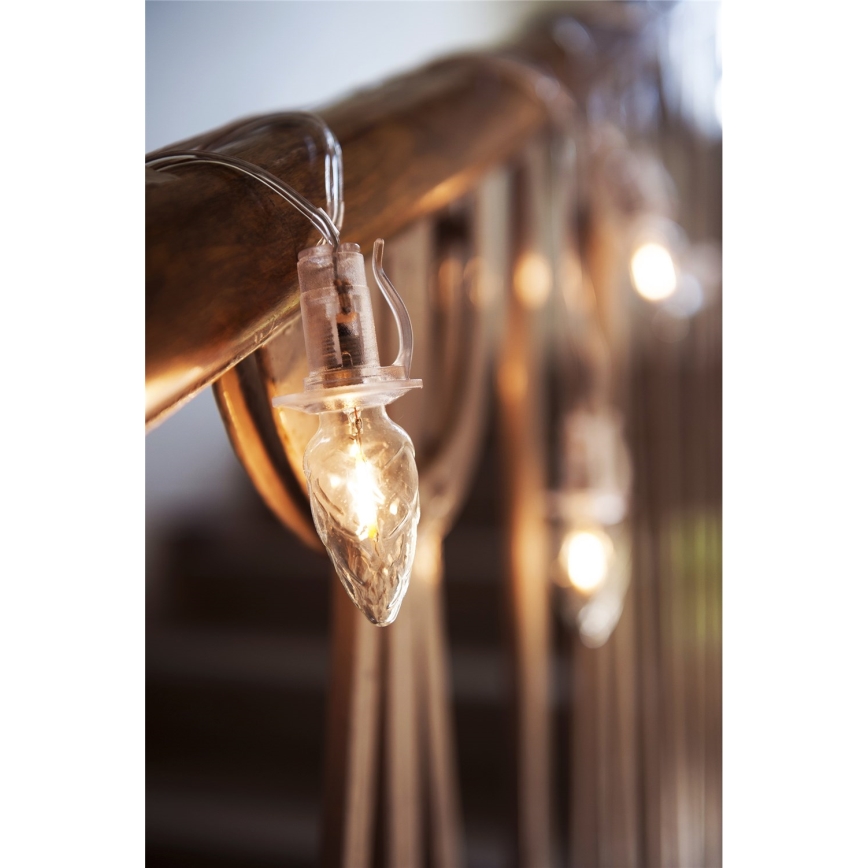 Προέκταση εξωτερικής LED γιρλάντας CONE FILAMENT 20xE10 14m διάφανο/θερμό λευκό IP44, Κατασκευασμένο στην Τσεχία