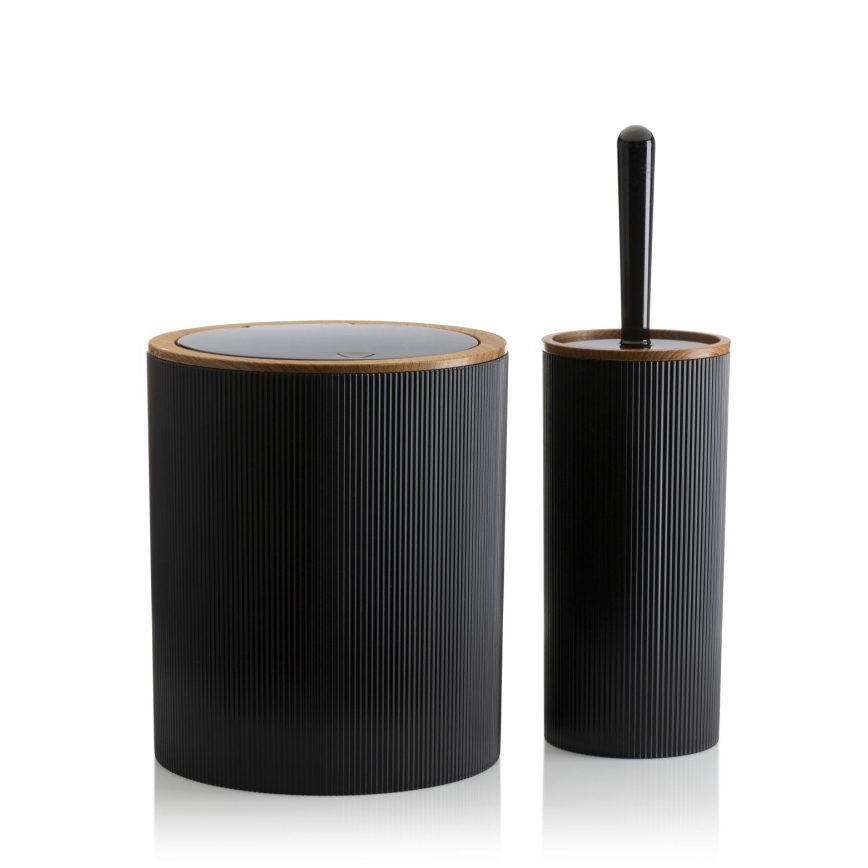 Σετ μπάνιου ALISON 5 τμχ μαύρο/καφέ