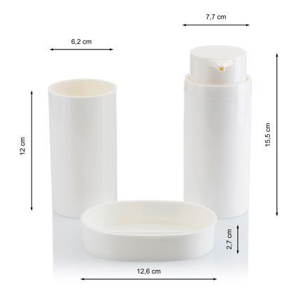 Σετ μπάνιου CARMEN 5 τμχ λευκό