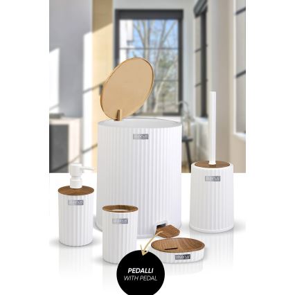 Σετ μπάνιου COLI 5 τμχ λευκό/καφέ