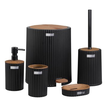 Σετ μπάνιου COLI 5 τμχ μαύρο/καφέ