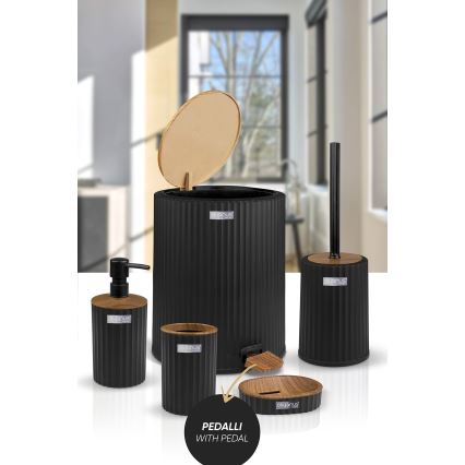 Σετ μπάνιου COLI 5 τμχ μαύρο/καφέ