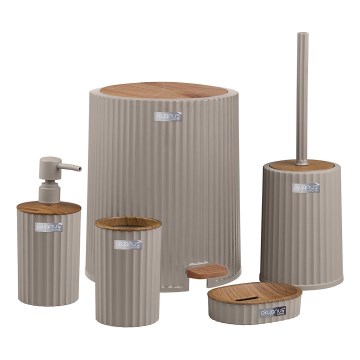 Σετ μπάνιου COLI 5 τμχ μπεζ/καφέ