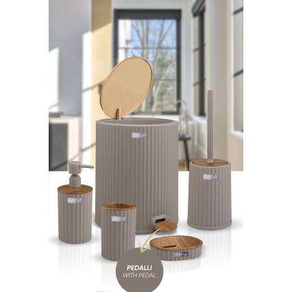 Σετ μπάνιου COLI 5 τμχ μπεζ/καφέ