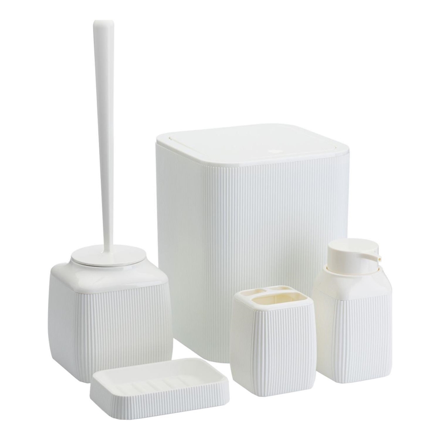 Σετ μπάνιου CRYSTAL 5 τμχ λευκό