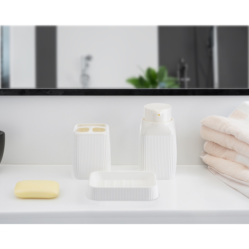 Σετ μπάνιου CRYSTAL 5 τμχ λευκό