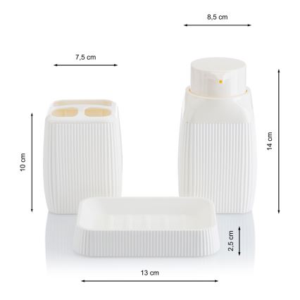 Σετ μπάνιου CRYSTAL 5 τμχ λευκό