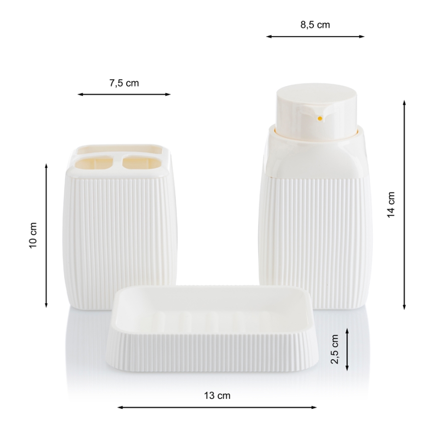 Σετ μπάνιου CRYSTAL 5 τμχ λευκό