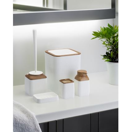 Σετ μπάνιου CRYSTAL 5 τμχ λευκό/καφέ