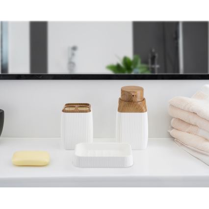 Σετ μπάνιου CRYSTAL 5 τμχ λευκό/καφέ