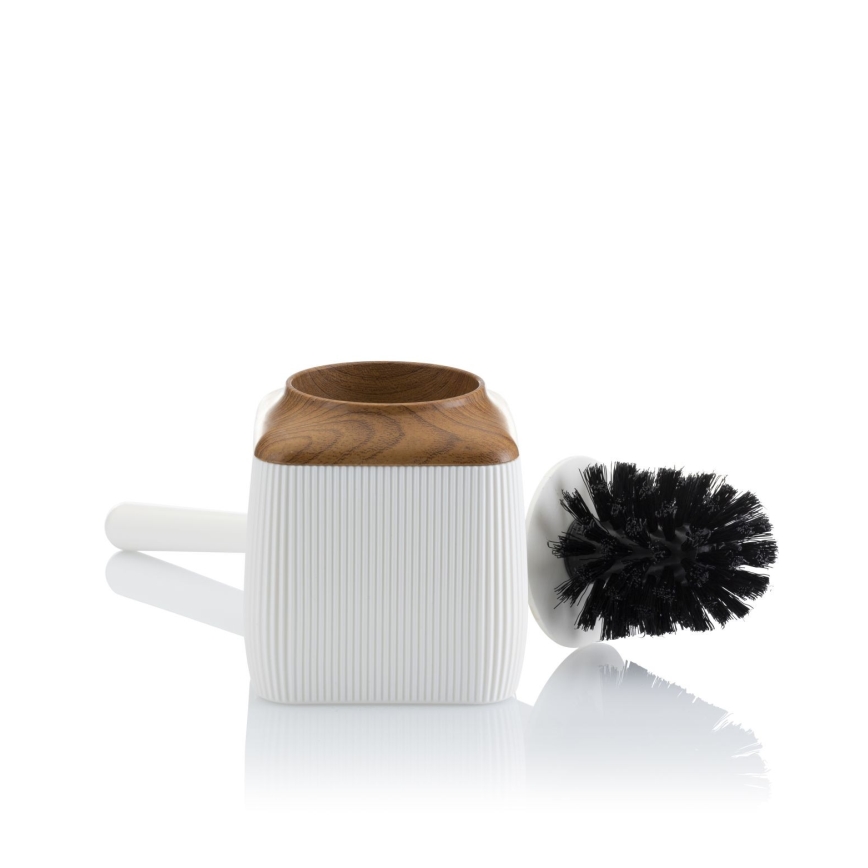 Σετ μπάνιου CRYSTAL 5 τμχ λευκό/καφέ