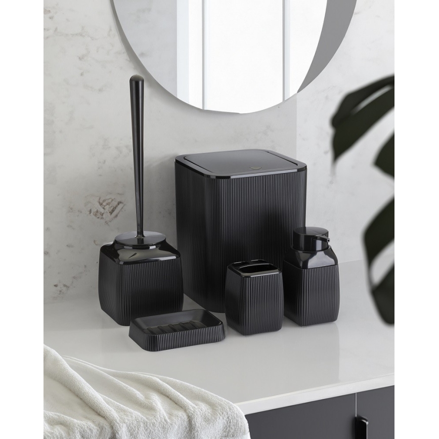 Σετ μπάνιου CRYSTAL 5 τμχ μαύρο