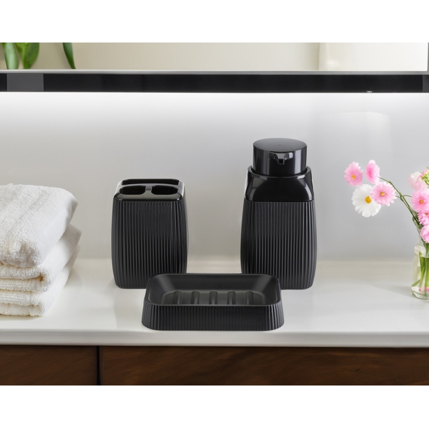 Σετ μπάνιου CRYSTAL 5 τμχ μαύρο